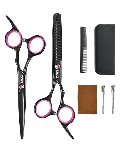 Ciseaux de coiffure ULG 6,5 pouces en acier inoxydable japonais vue de face