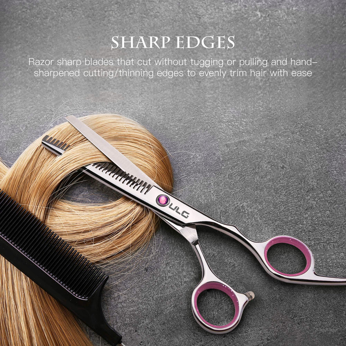 Ciseaux de coiffure ULG avec emballage et accessoires inclus