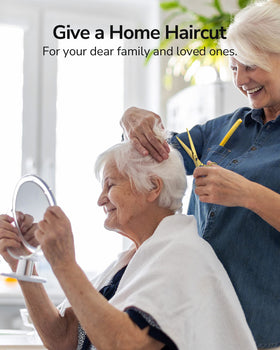Ciseaux de coiffure ULG en action pendant une coupe de cheveux