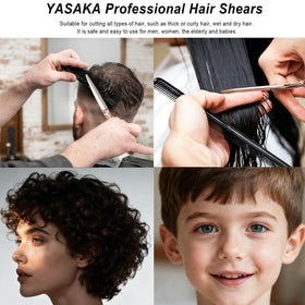 Ciseaux de coiffure YASAKA avec chiffon de nettoyage