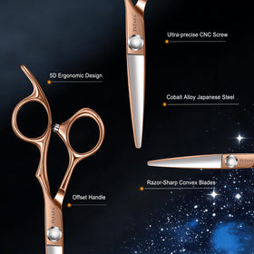 Ciseaux de coiffure YASAKA avec poignée ergonomique et repose-doigt