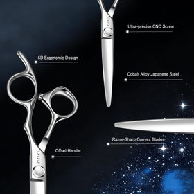 Ciseaux de coiffure YASAKA en utilisation sur cheveux