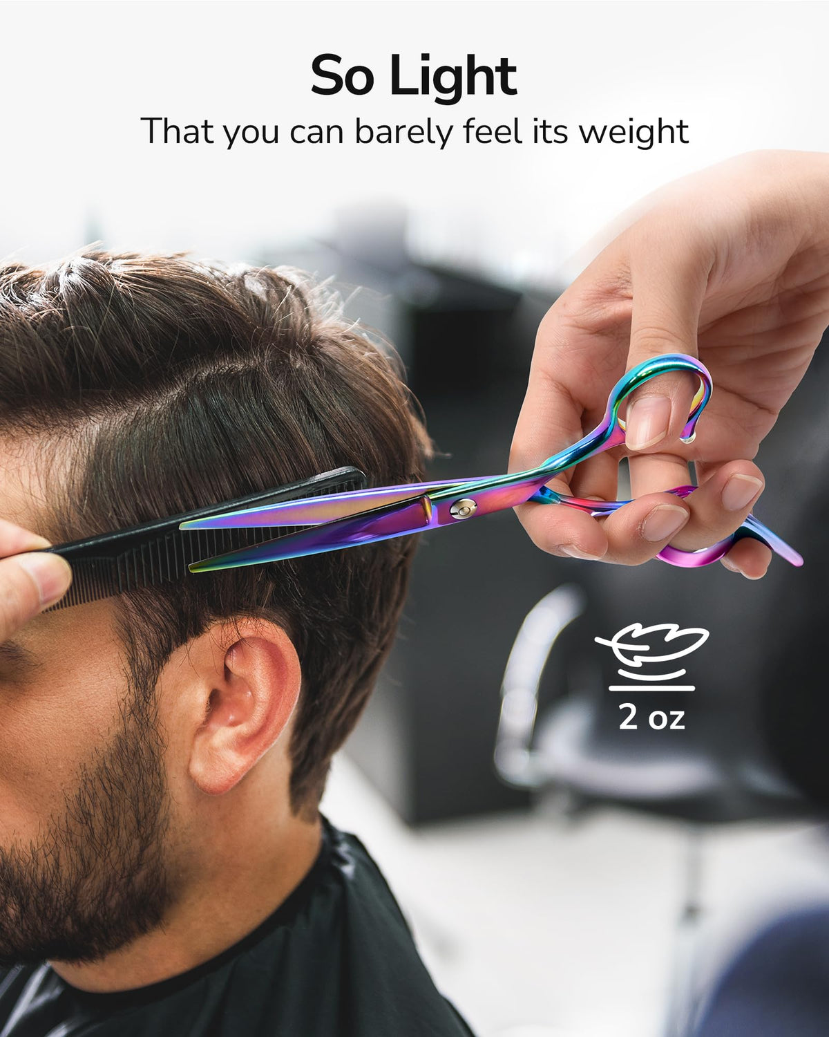 Ciseaux de thinning ULG montrant les 30 dents pour éclaircir les cheveux