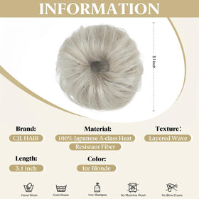 CJL HAIR bun ébouriffé avec petits anneaux en vue latérale