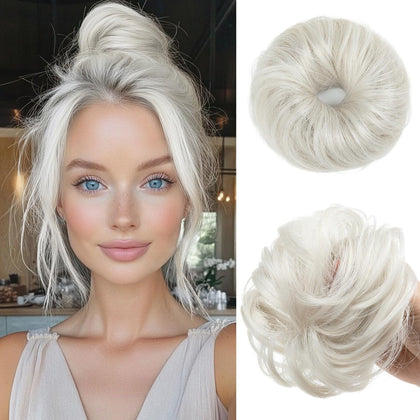 CJL HAIR chignon ébouriffé petit modèle couleur blanche