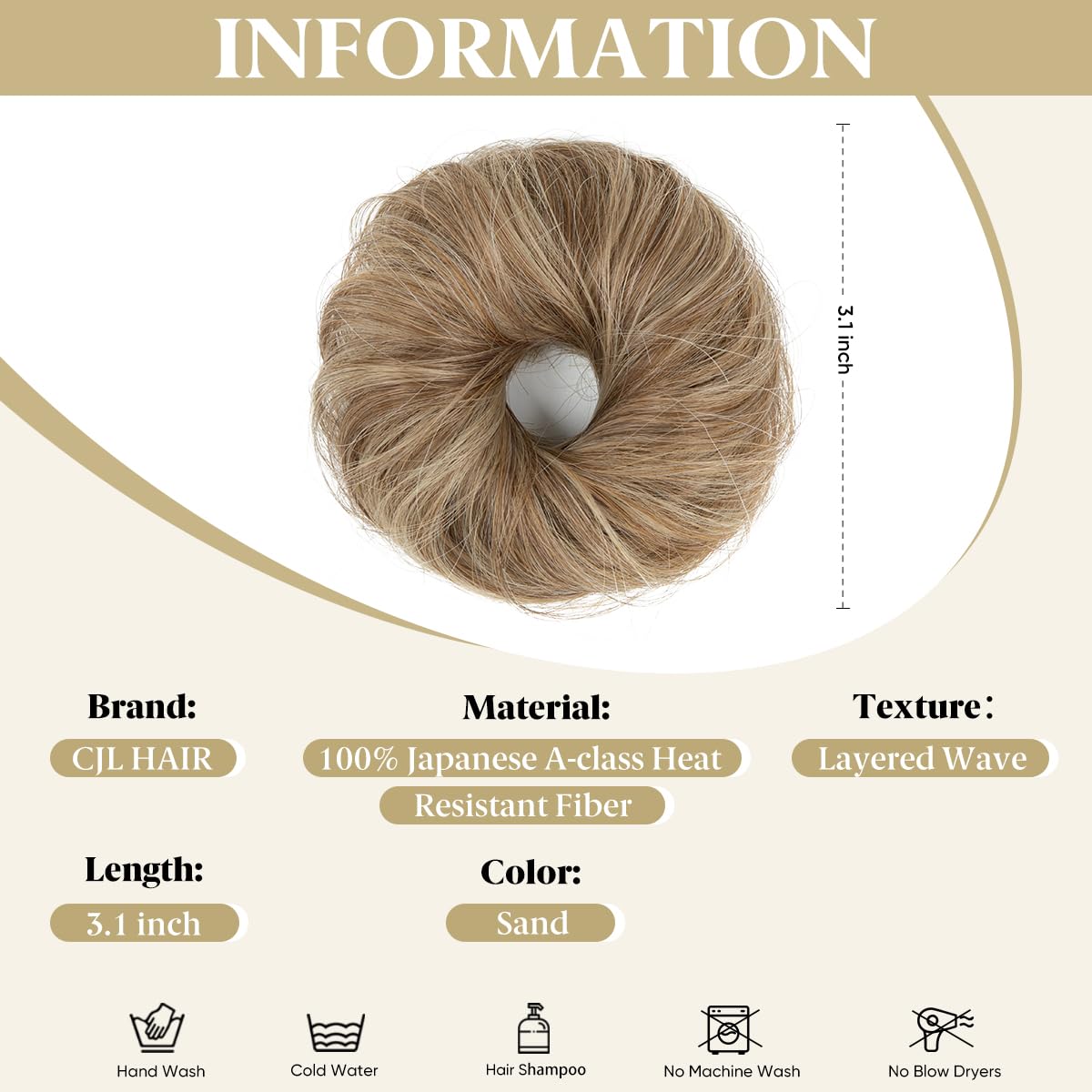 CJL HAIR chignon enroulé avec des boucles légères