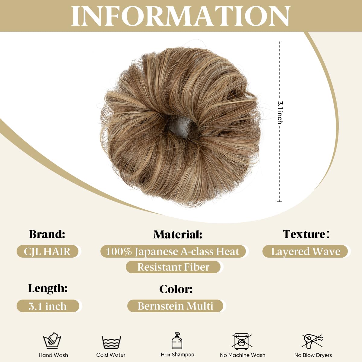 CJL HAIR chignon mignon avec boucles serrées et volume