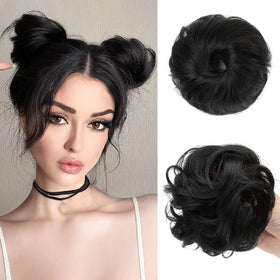 CJL HAIR Chignon mignon en curly noir vue de face