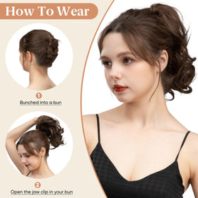 CJL HAIR Clip Cheveux Poney Court Noir en utilisation