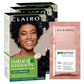 Clairol Coloration Cheveux 2 Noir 3 Pack avec Traitement Pré-Coloration