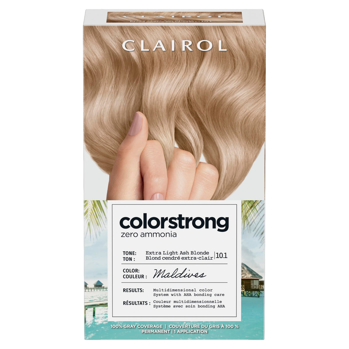 Clairol ColorStrong Teinture Capillaire Permanente 10.1 Blond Cendré avant application