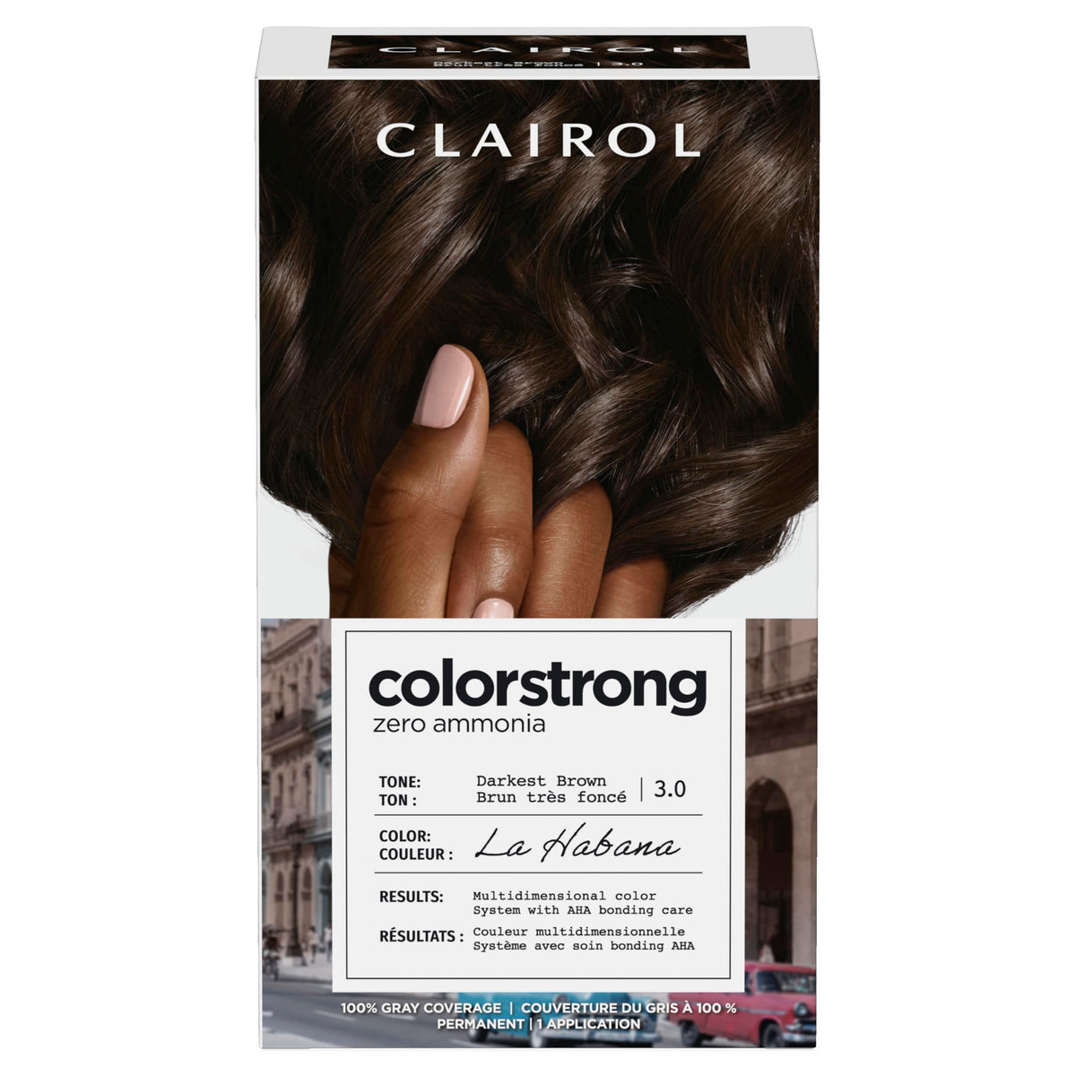 Clairol ColorStrong Teinture Cheveux Brun Foncé 3.0 avant application