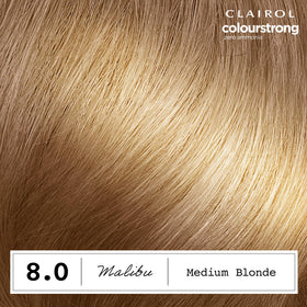 Clairol ColorStrong Teinture Permanente 8.0 Blond Moyen, contenu du kit