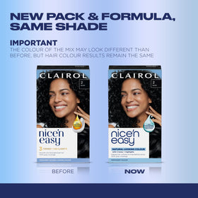 Clairol Nice'n Easy 2BB Noir Bleu, crème colorante dans le tube