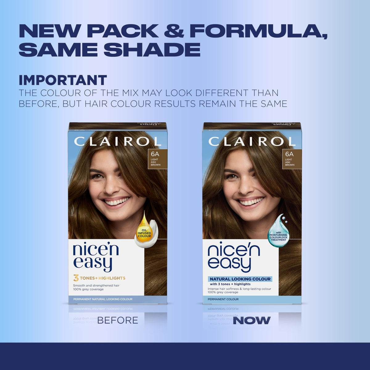 Clairol Nice'n Easy 3Pk avec instructions d'utilisation