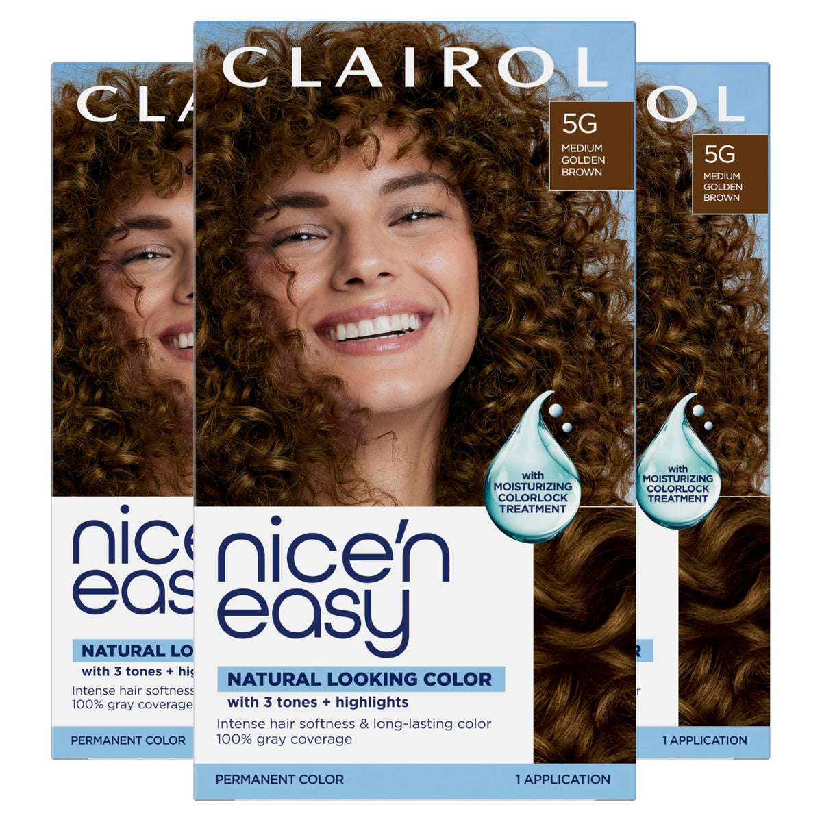 Clairol Nice'n Easy 5G Brun Doré Moyen pack de 3 vues avant