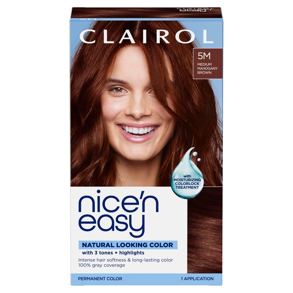 Clairol Nice'n Easy 5M Marron Acajou Moyen, avant application