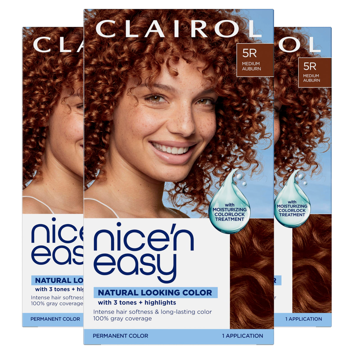 Clairol Nice'n Easy 5R Châtain Moyen - Pack de 3 vue de face