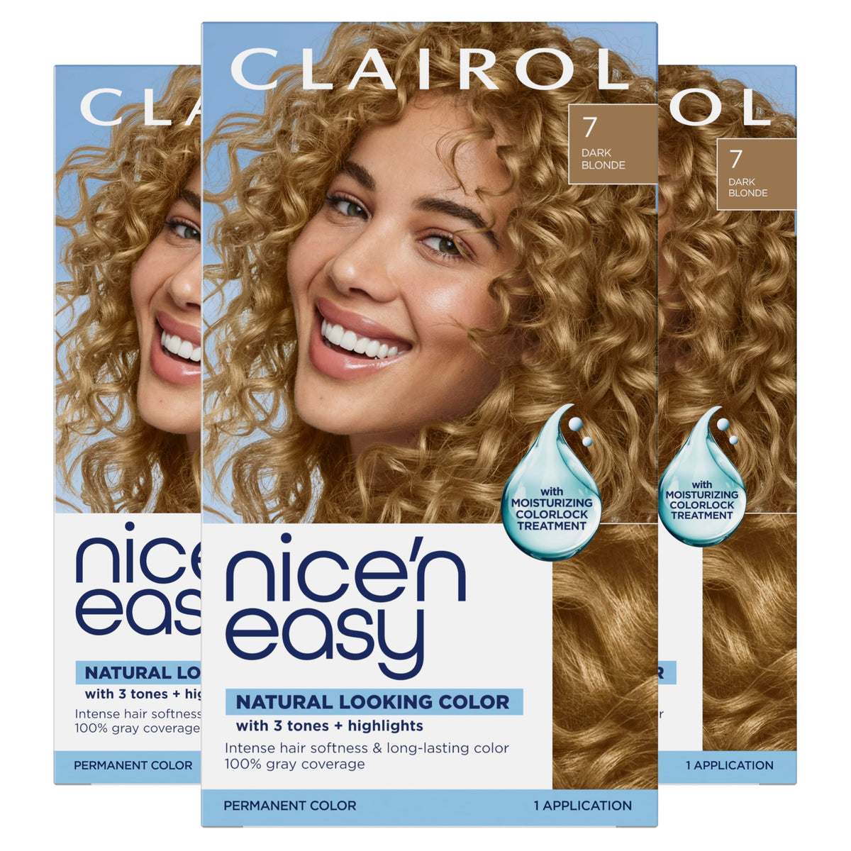Clairol Nice'n Easy 7 Blond Foncé Pack de 3
