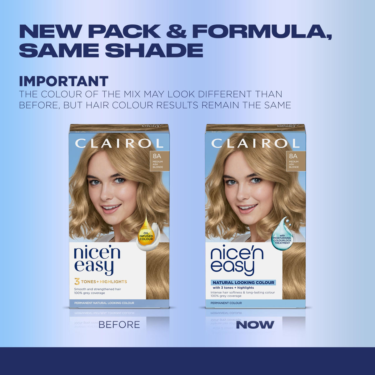Clairol Nice'n Easy 8A Blond Cendré application des produits
