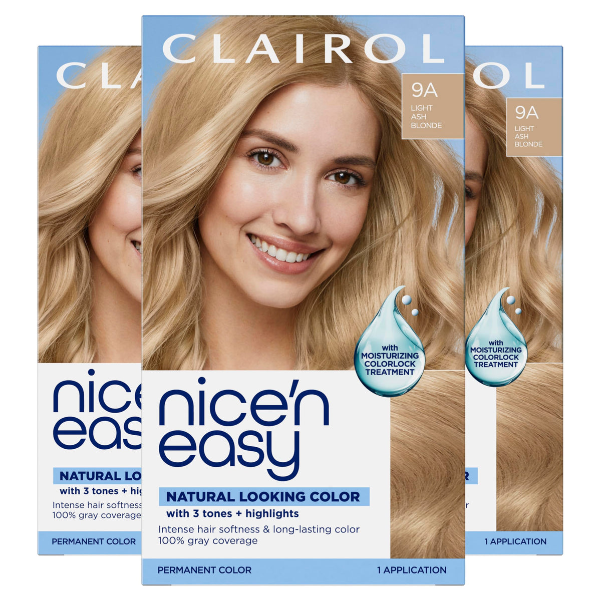 Clairol Nice'n Easy coloration permanente 9A Blonde Cendrée avant application
