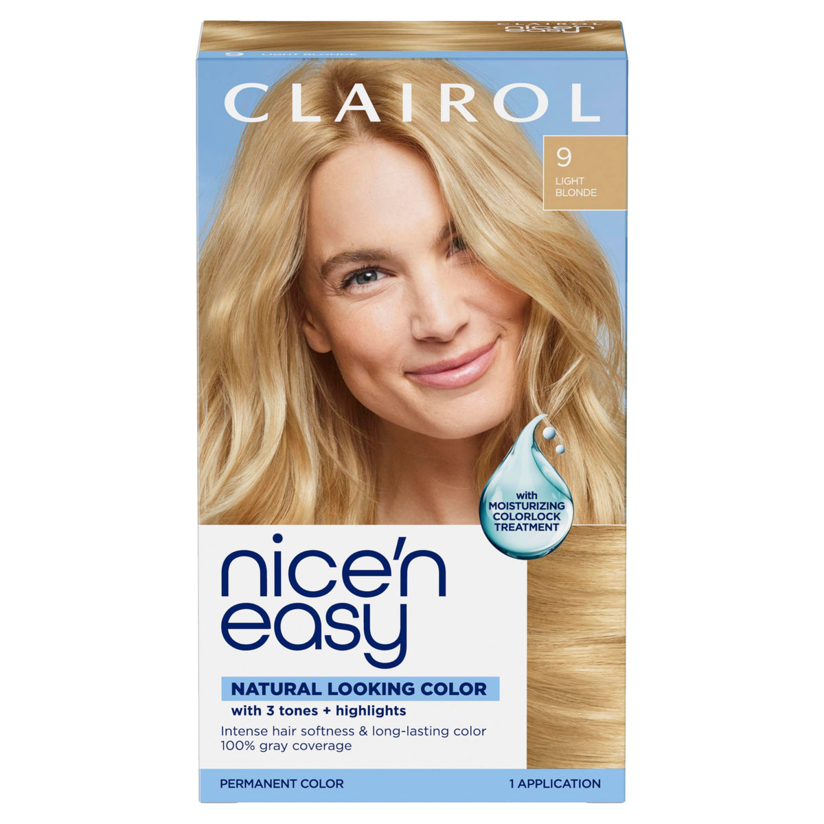 Clairol Nice'n Easy teinture cheveux 9 Blond Clair avant application