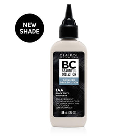 Clairol Professional Beautiful Collection Advanced Gray Solution 110g à côté d'un échantillon de cheveux