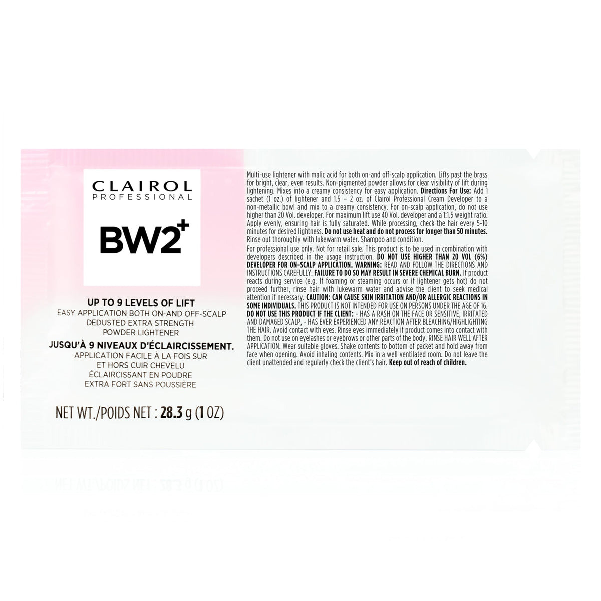 Clairol Professional BW2+ Poudre Décolorante Extra Forte 30g vue avant