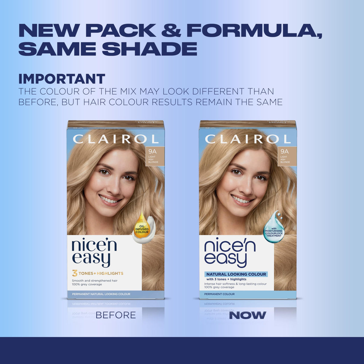 Clairol Teinture 9A Blond Cendré application sur cheveux