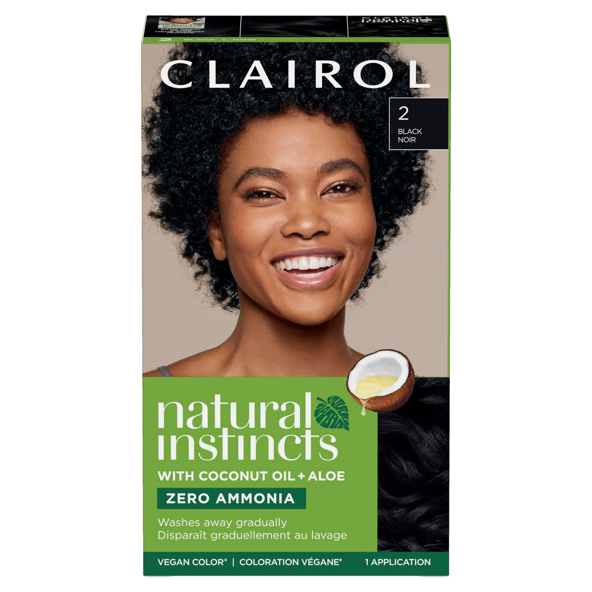 Clairol Teinture à Cheveux Demi-Permanente 2 Noir 231g vue de face