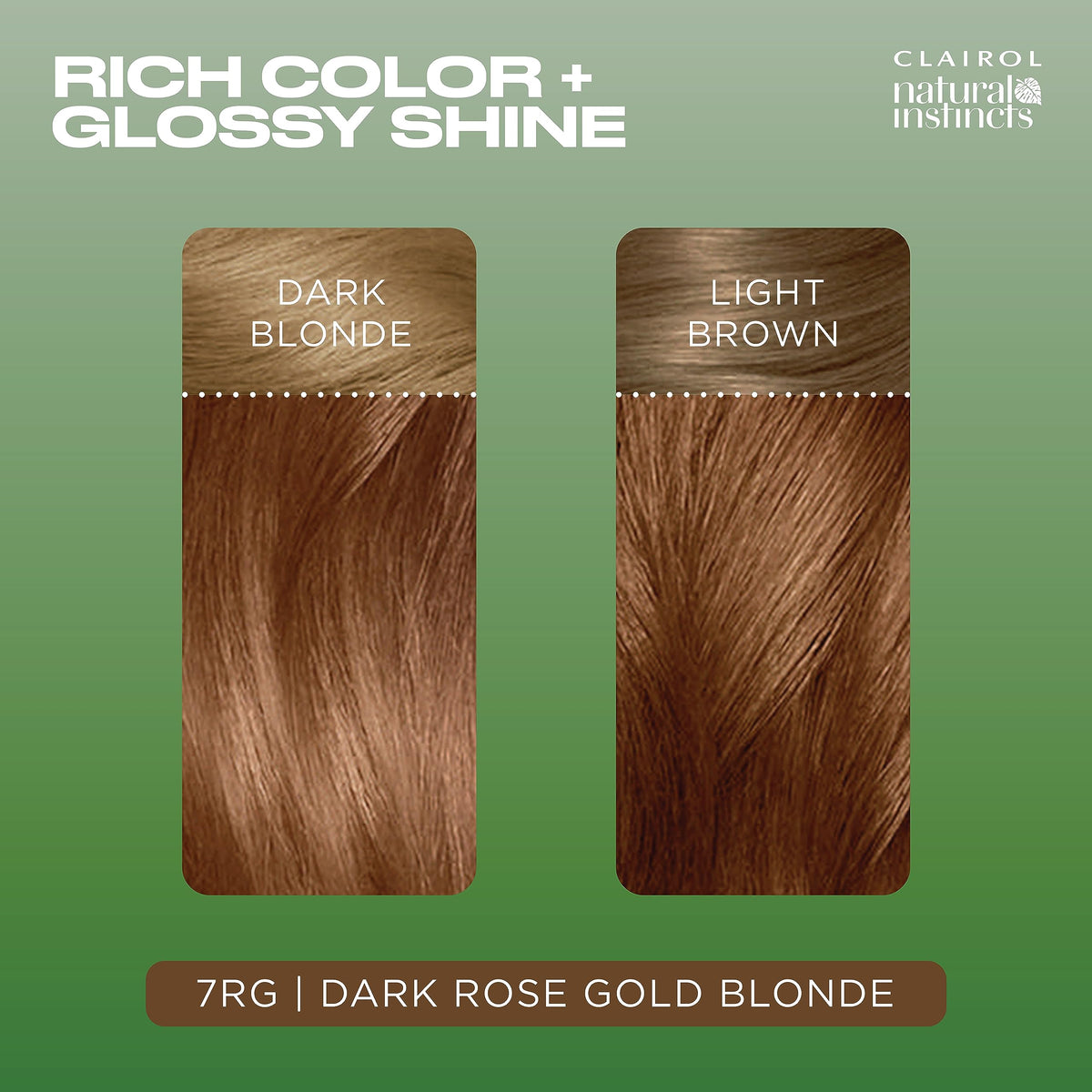 Clairol Teinture Capillaire 7RG résultat sur cheveux après application