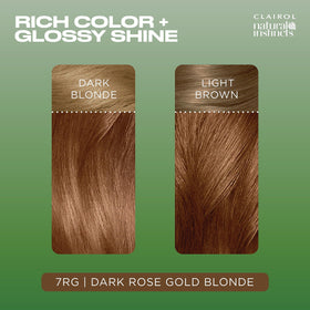 Clairol Teinture Capillaire 7RG résultat sur cheveux après application