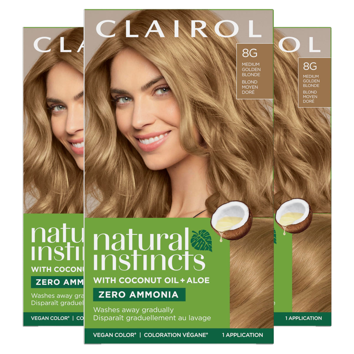 Clairol Teinture Capillaire Demi-Permanente 8G Blond Doré Moyen, vue avant