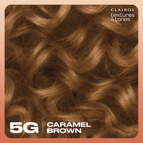 Clairol Teinture Cheveux 5G Marron Caramel montrant la texture de la couleur