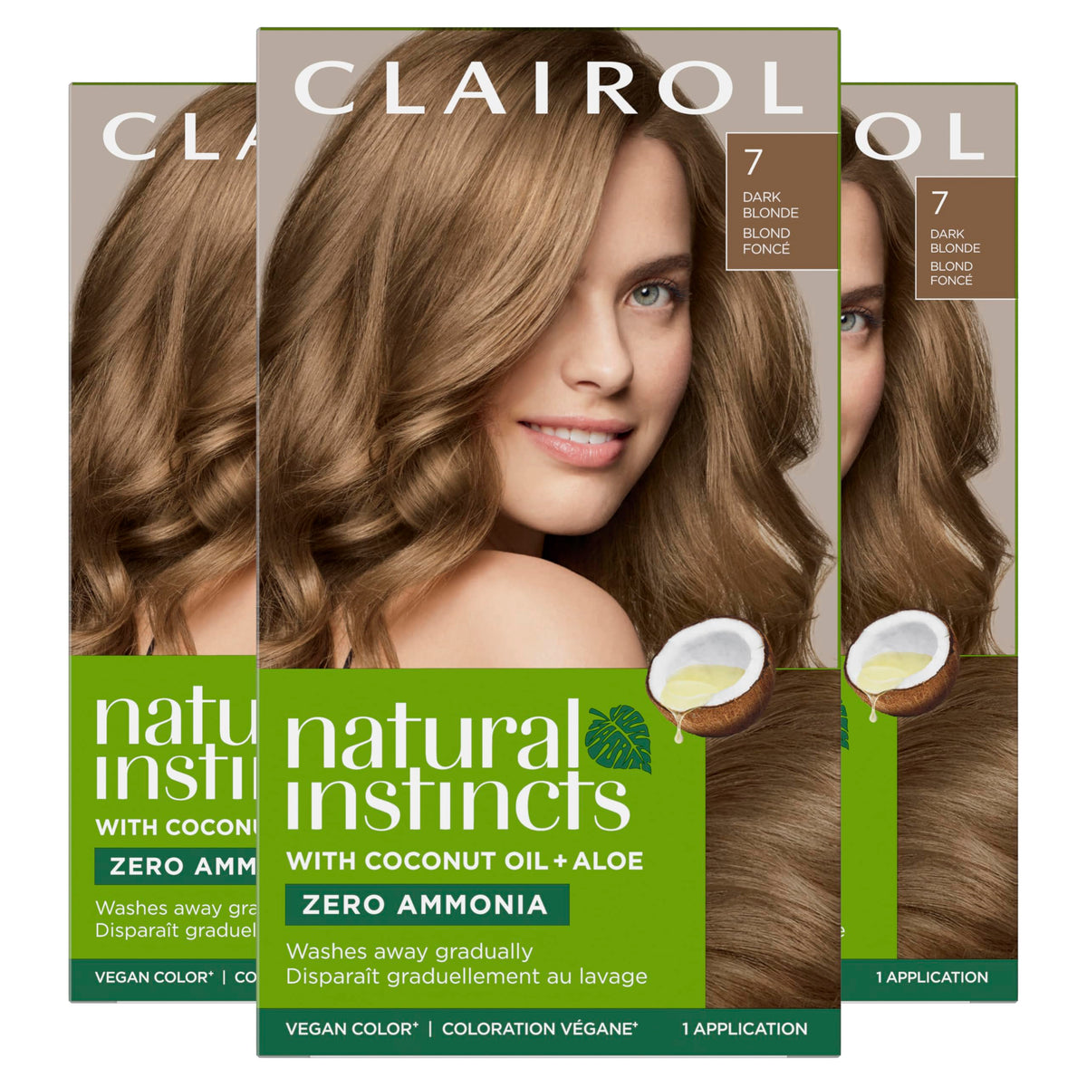 Clairol Teinture Cheveux Demi-Permanente 7 Blond Foncé Pack de 3
