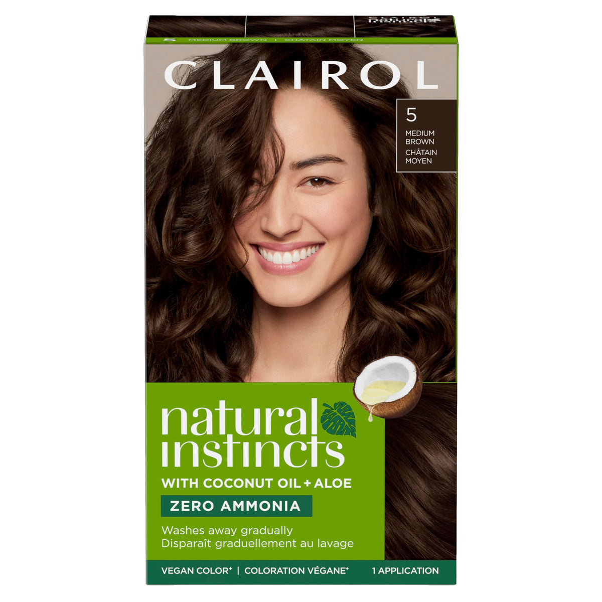 Clairol Teinture Demi-Permanente 5 Marron Moyen 231g avant application
