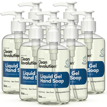 Clean Revolution gel lavant mains liquide sans parfum bouteille de 8 oz