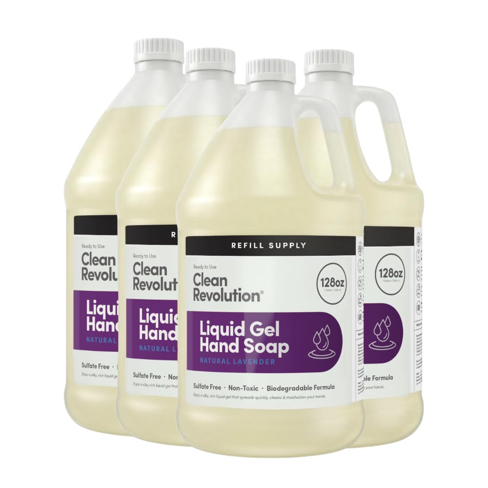 Clean Revolution Savon Liquide Gel Lavant Mains 128 oz Lavande vue de face