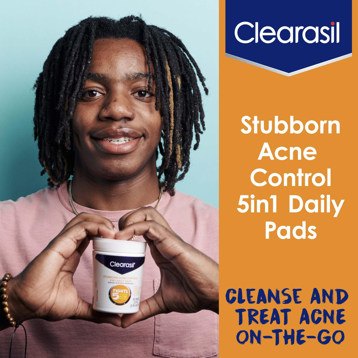 Clearasil lingettes nettoyantes 5-en-1 avec texture de pad