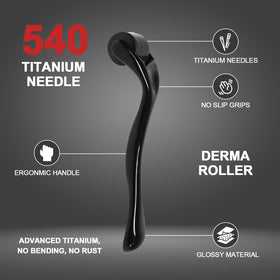 CLETINA Derma Roller 540 Titane à côté de son emballage