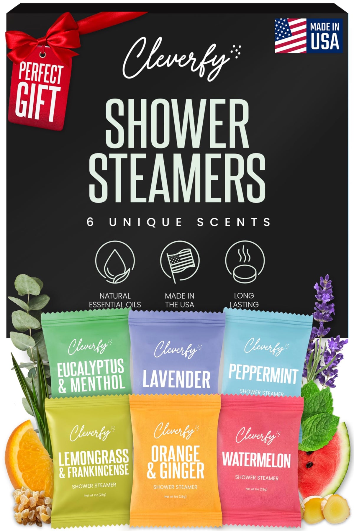 CLEVERFY Tablettes de Douche Aromathérapie pack de 6