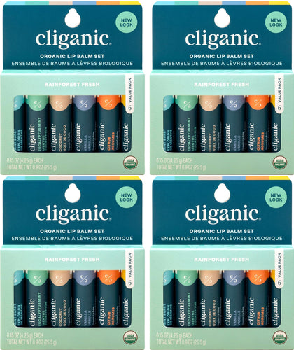Cliganic Baume à Lèvres Bio emballage avec 24 tubes
