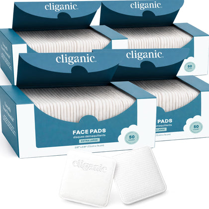 Cliganic Disques Démaquillants Extra-Large 200 unités face avant