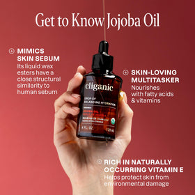 Cliganic Huile de Jojoba Bio 128oz sur fond blanc