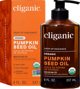 Cliganic Huile de Pépin de Citrouille Bio 100% Pure 281g vue de face