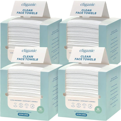 Cliganic serviettes nettoyantes visage XL pack de 200 unités