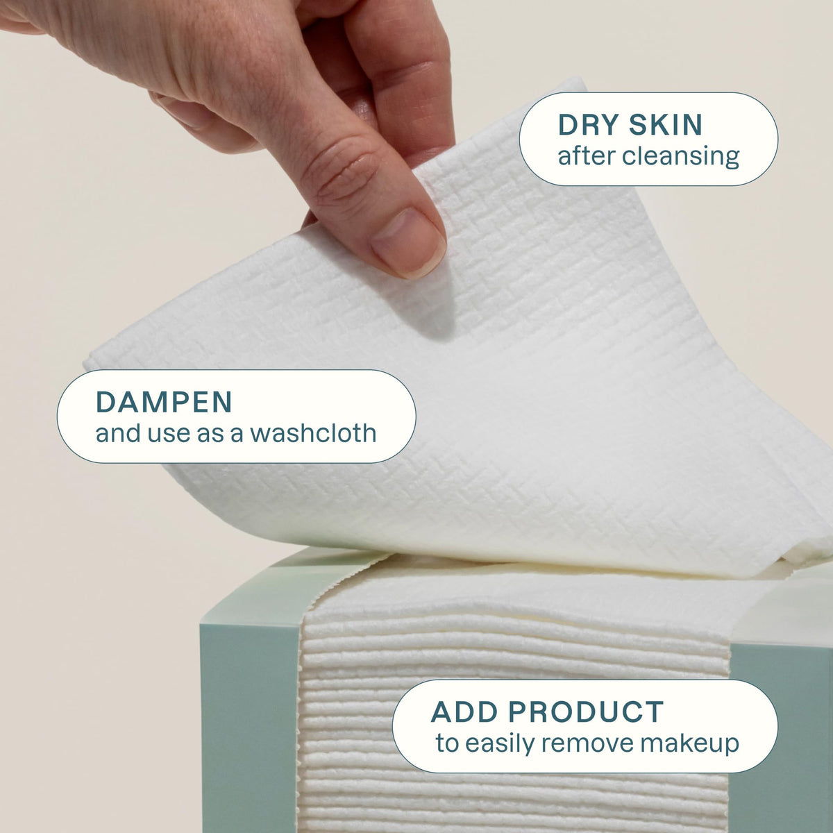 Cliganic Serviettes Nettoyantes Visage XL, serviette vue de près