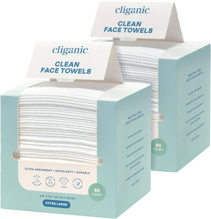 Cliganic serviettes visage XL emballage vue avant