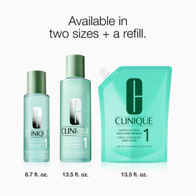 Clinique Clarifying Lotion 1 sur un fond neutre