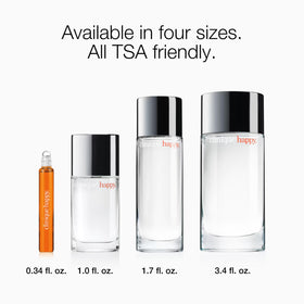 Clinique Happy Eau de Parfum sur une table de maquillage
